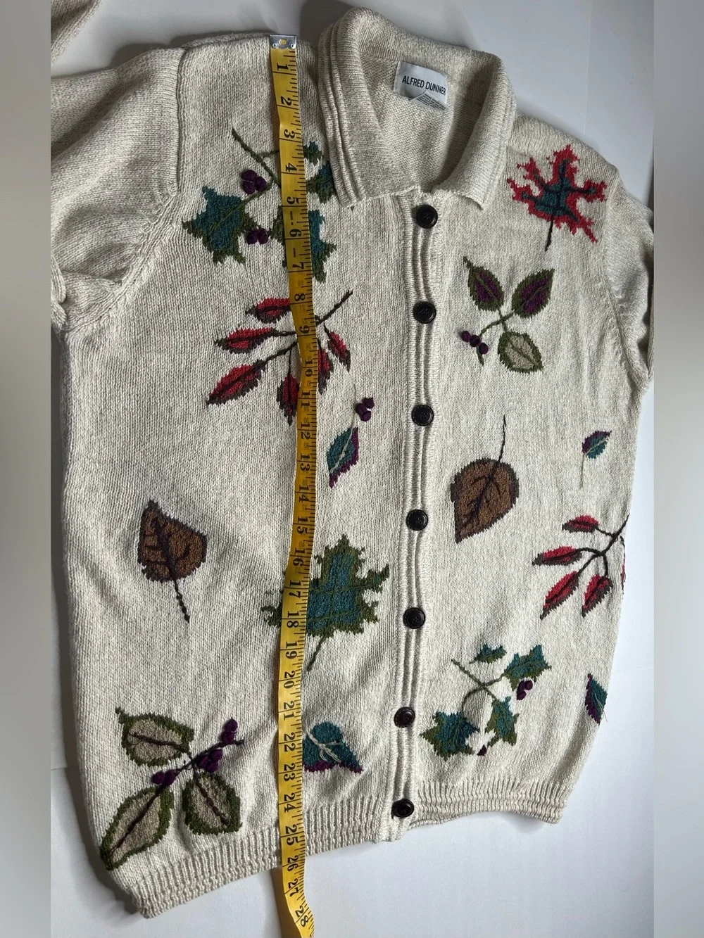 Vintage Alfred Dunner Fall Leaf Motif Grannycore Sweater Y2K Cozy Autumn Sz M